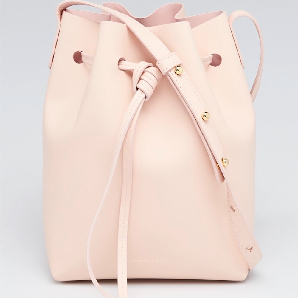 Mansur Gavriel Calfskin Light Pink Bucket Bag - Picture 3 of 14